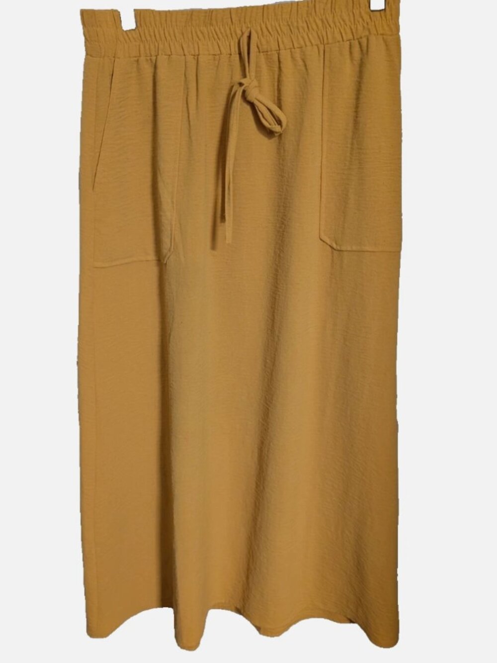 NYCC Small Women's Mustard Yellow Drawstring Pockets Beauty Casual A Line Skirt
